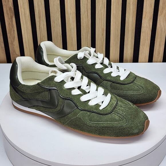 Steve Madden Shoes - Steve Madden Women’s Green Suede Lace-Up Retro Sneakers - Size 7 M